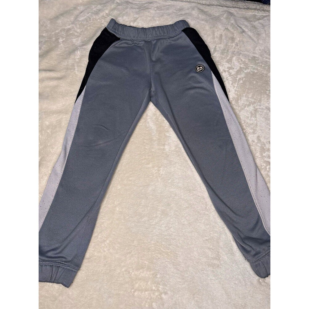 RBX Boys Colorblock Fleece Jogger Pants Gray/Black/White Elastic M 10/12
